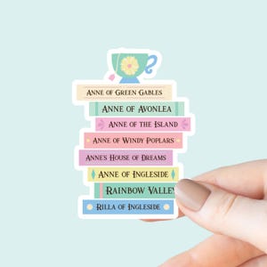 Anne of Green Gables Inspired Book Stack Sticker, Bookish Sticker, Kindle Decal, Gifts for Book Lovers, Laptop Decal, Book Club Gifts