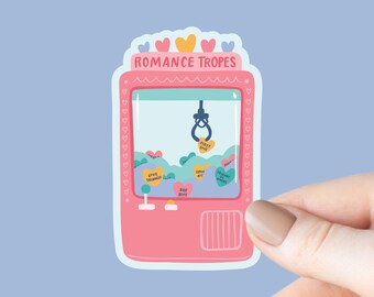 Romance Tropes Claw Machine Sticker, Bookish Sticker, Kindle Decal, Gifts for Book Lovers