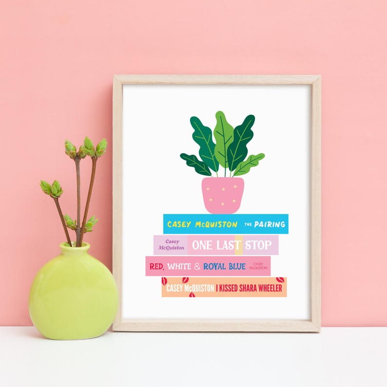 Casey Mcquiston Books, Art Print, Bookish Prints, Gifts for Readers