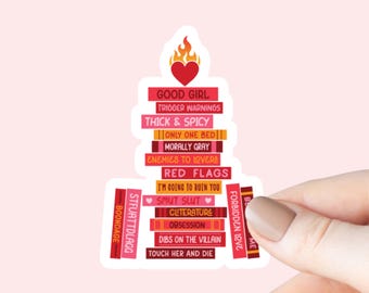 Smut Book Stack, Bookish Sticker, Kindle, Gifts for Book Lovers, Waterproof, Kindle Sticker, Laptop Sticker, Romance Books, Romantasy, Spicy