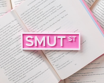 Smut Street Sign, Bookshelf Decor, Book Gifts, Gifts for Readers, Shelf Sitter, Bookshelf Decorations, Bookshelf Sign, Bookish, Smut St