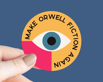 Make Orwell Fiction Again Sticker, Bookish Kindle Laptop Decal, Gifts for Book Lovers