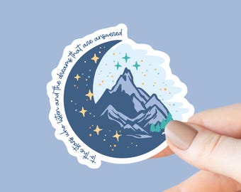 To the Stars Who Listen and the Dreams that are Answered Sticker, Romance, Romantasy, Bookish