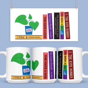 Banned Books Mug, Library, Librarian, Classroom, Gifts for Readers, Gifts for Teachers, Book Lover Gift, Bookish Mug, Book Club