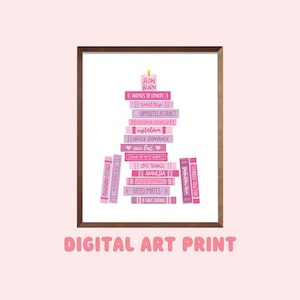 Romance Tropes Digital Art Print, Bookish Prints, Bookish Gifts, Gifts for Readers, Book Lover Gift, Romance Books, Printable Art, Wall Art