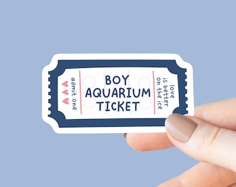Boy Aquarium Sticker, Hockey Romance, Bookish Laptop Kindle Decal, Gifts for Readers