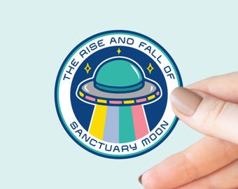 Sanctuary Moon Sticker, Bookish Laptop Kindle Decal, Reader Gifts, Science Fiction