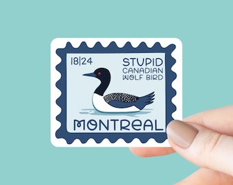 Stupid Canadian Wolf Bird Sticker, Hockey Romance, LGBTQ, Bookish Laptop Kindle Decal, Gifts for Readers