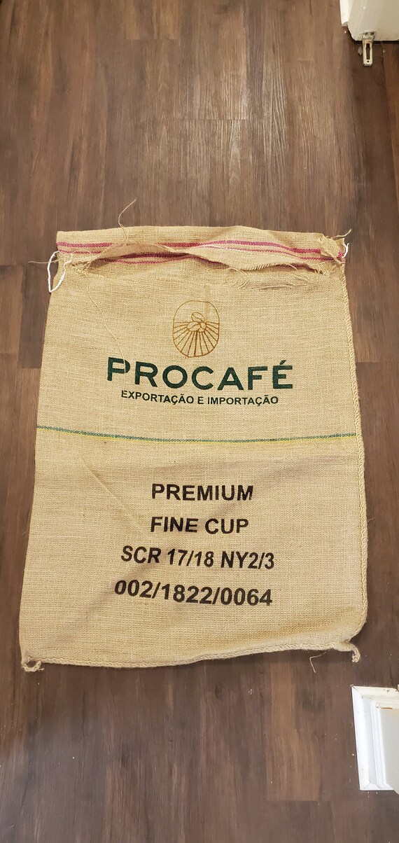 Burlap Coffee Bag Cafes Do Brasil Etsy
