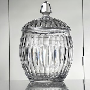 Val St. Lambert: Art Deco punch bowl with lid in cut crystal - 13 inch - 1940s (ref. AD160)