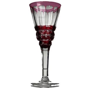 Val St. Lambert: wedding cup in overlay cut rubis crystal - 1940s (ref. AD201)