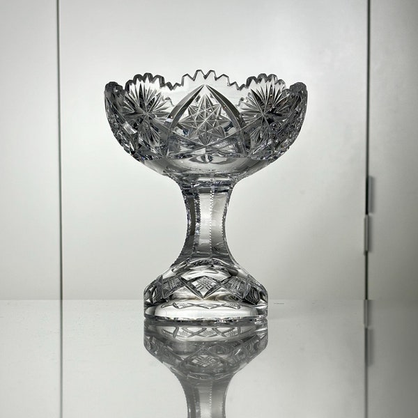 Val St. Lambert: praline bowl in cut crystal 'taille riche' - Hubert Fourarge - 1908 (ref. AD88)
