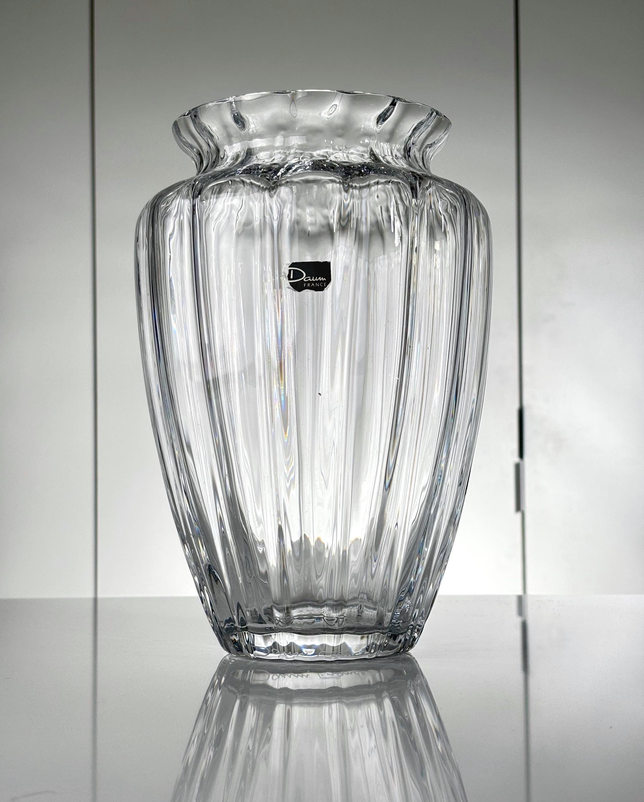 DAUM France Twisted crystal vase フラワーベース Daum Vase - Etsy