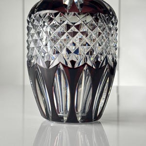 Val Saint Lambert ‘Aberdeen’ Art Deco Vase – Cut Plum-White Crystal – Design by Charles Graffart – 1940s (ref. AD208)