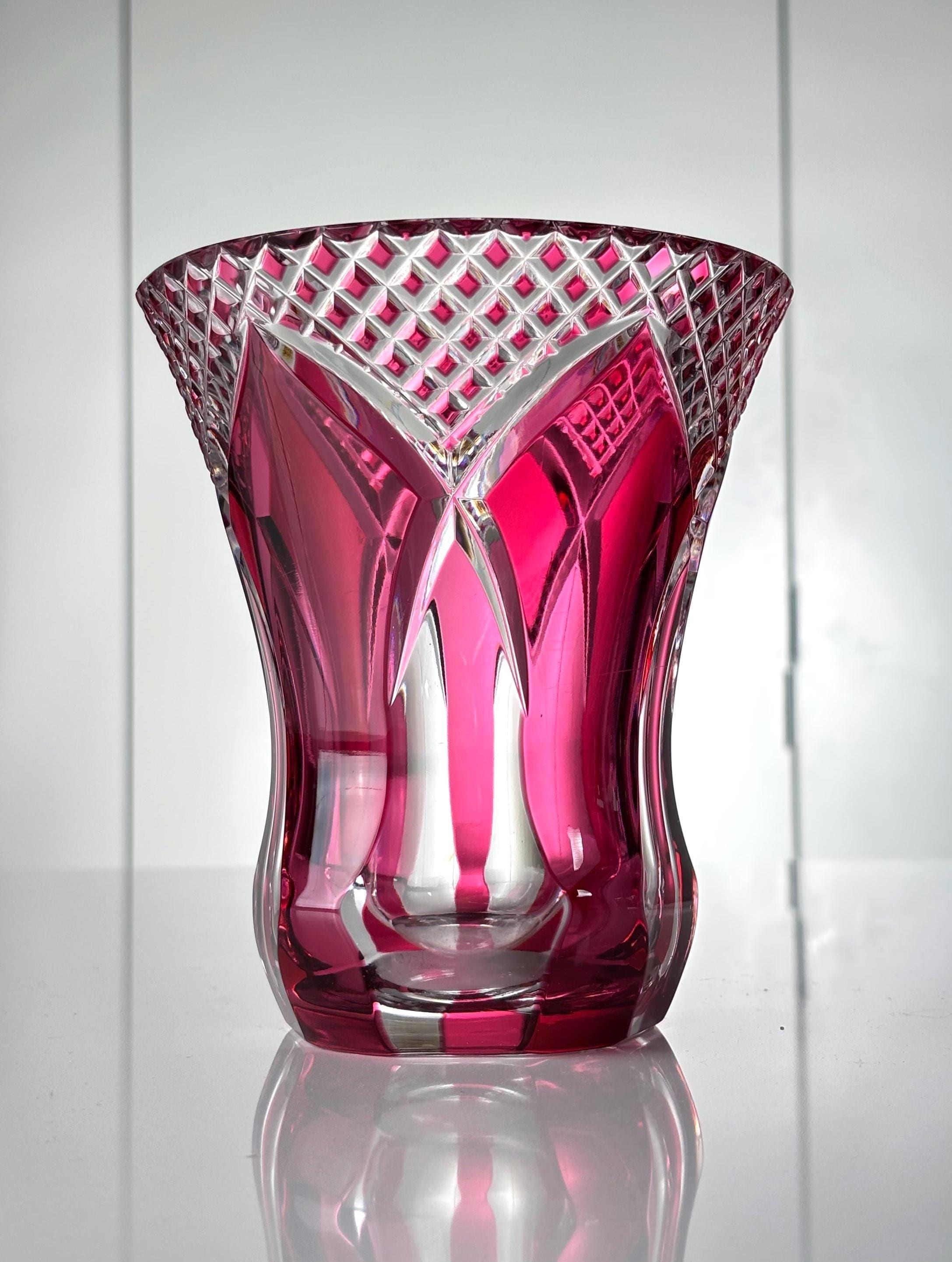 Val Saint Lambert Ruby Vase - Etsy