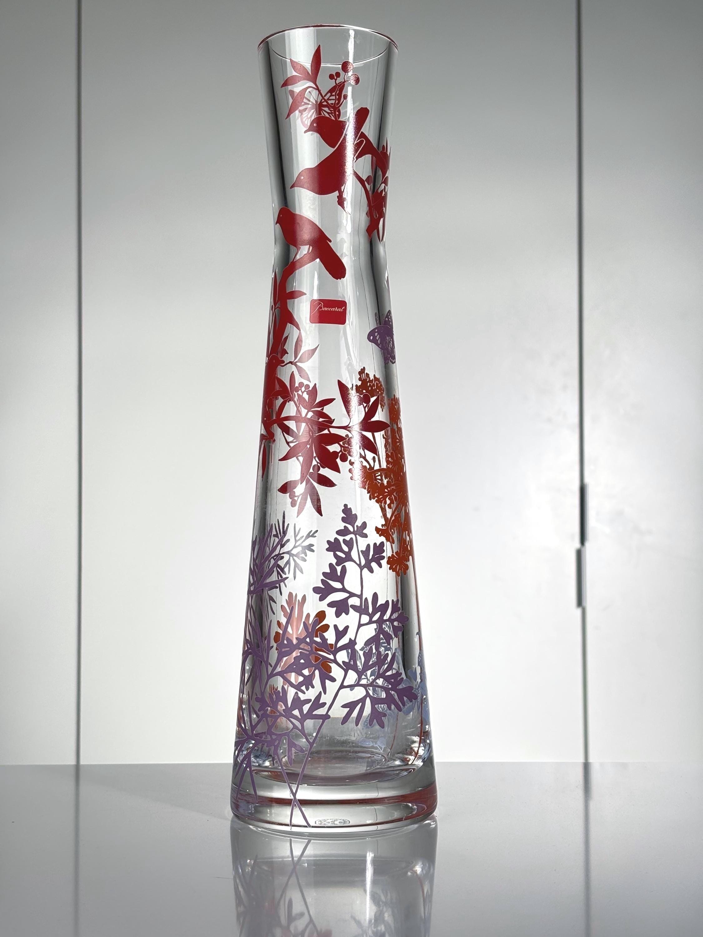 Baccarat クリスタル花瓶 波形デザイン Baccarat Poetic Garden – Rare 35 Cm Crystal Vase – Mouth‑blown