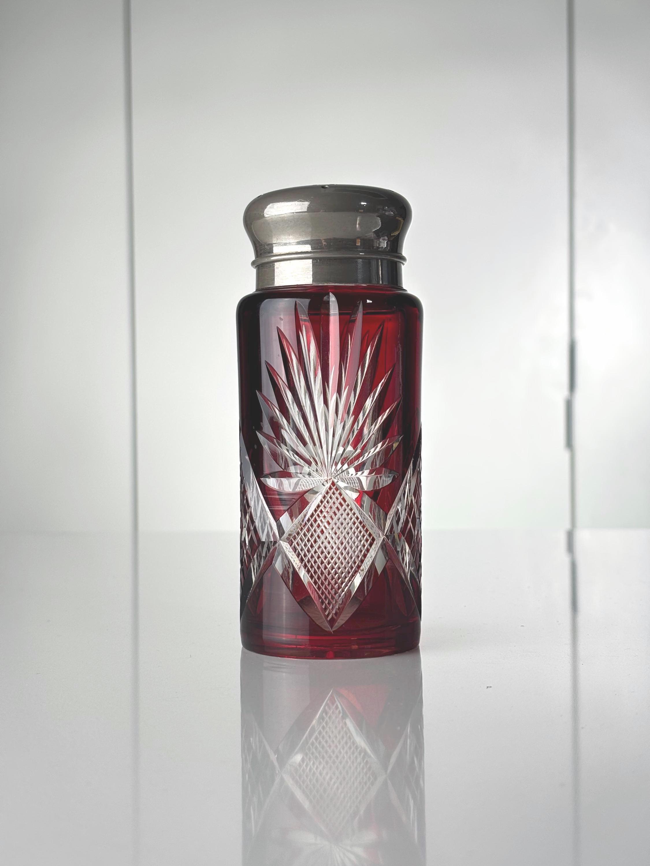 Red Crystal Glass Sugar Shaker - Etsy Australia