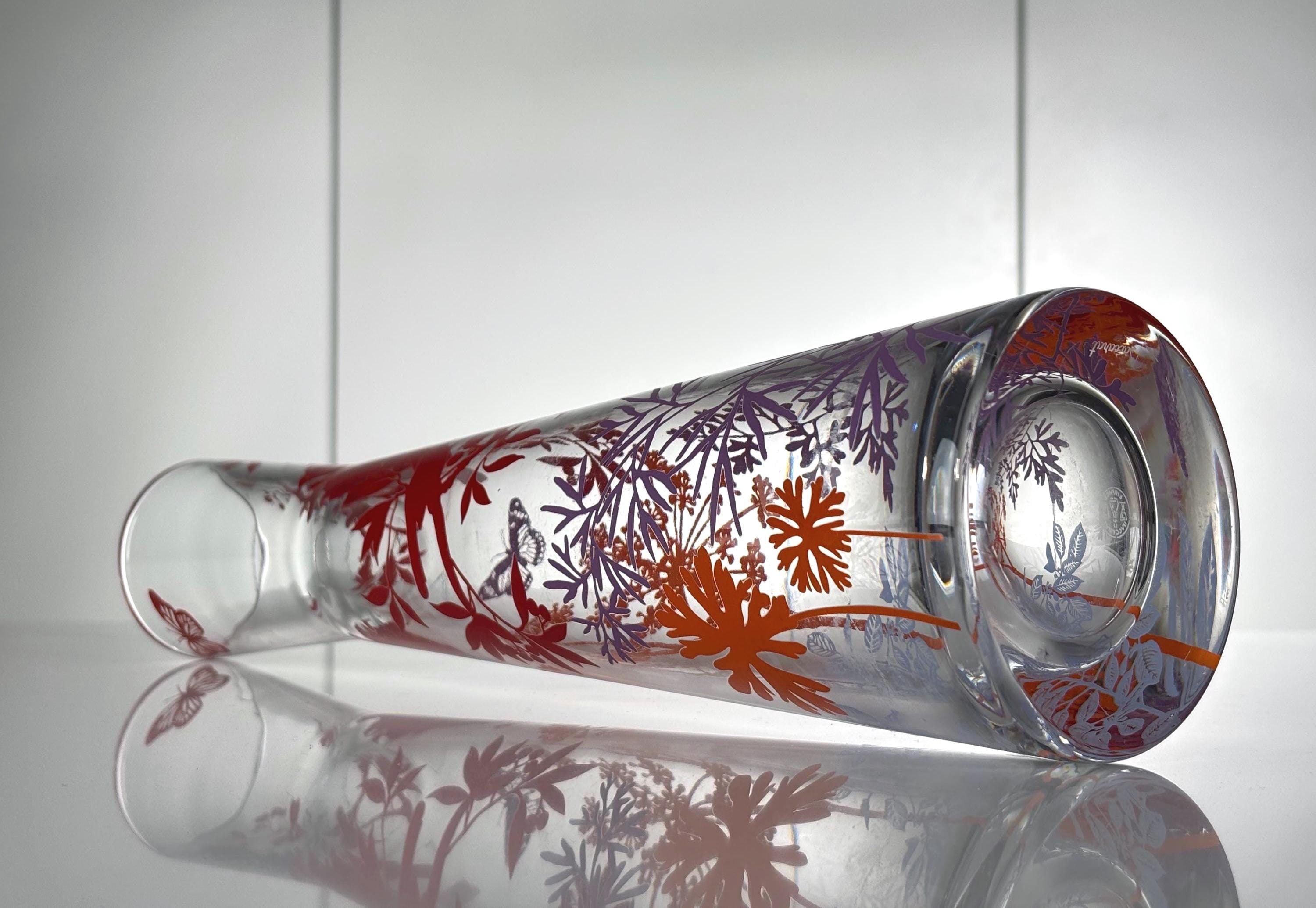 Baccarat Poetic Garden – Rare 35 Cm Crystal Vase – Mouth‑blown