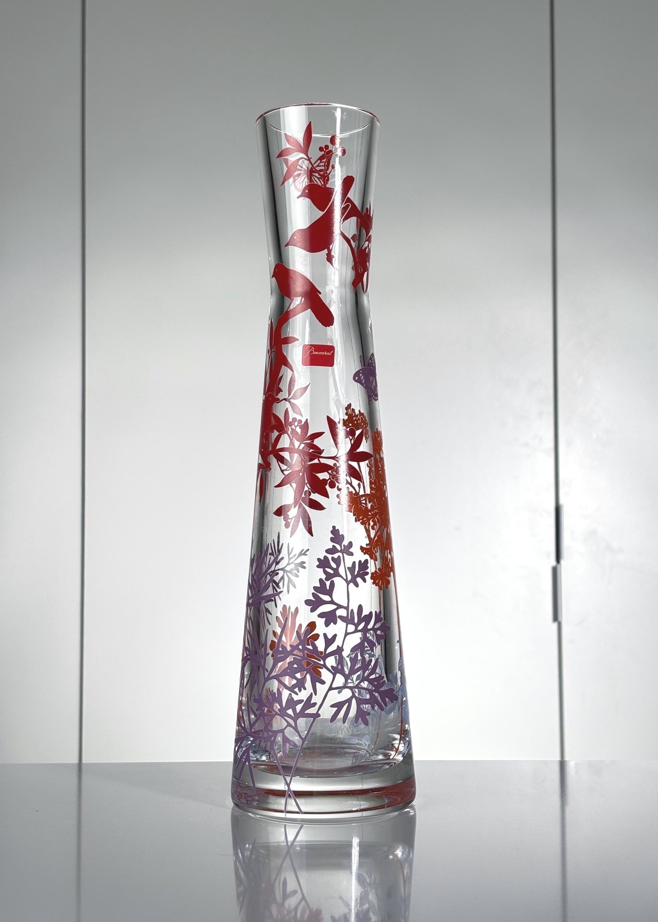 Baccarat Poetic Garden – Rare 35 Cm Crystal Vase – Mouth‑blown