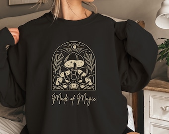 Mushroom Sweatshirt, Magic Mushroom Sweatshirt, Spiritual Sweatshirt, Gift For Friend,Spiritual Moon Phase, Mushroom Gifts