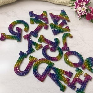 Parches termoadhesivos con alfabeto de perlas, parches de perlas, parche termoadhesivo con letras de perlas para coser, parche de letras hecho a mano, alfabeto inglés A-Z, letra del alfabeto.