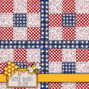 Patriotic Quilt Seamless Pattern | Southern Chic Americana (Digital Design)