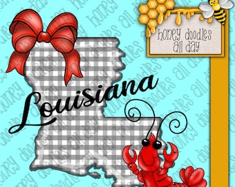 Louisiana Crawfish PNG Louisiana Design for T-shirts & Totes (Digital Download)