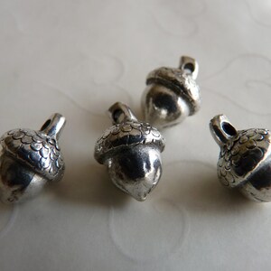 Fall Selected 4 pieces of Acorn Charms in Antique Silver Color 17x12mm image 4