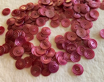 7g of 8 mm Swirl Round Sequins in Matte Mauve Color