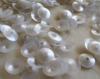 New Item -- 7g of 6 mm Cupped Round Sequins in Matte Pearl White Color