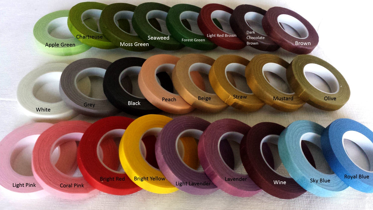 1 Roll of Floral Tape 34 Yards 30 M/per Roll 13 Colors 
