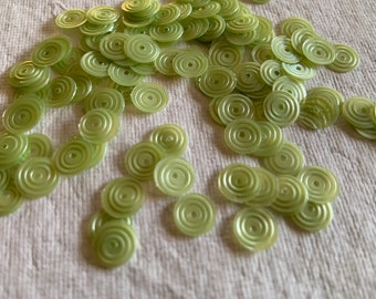 7g of 8 mm Swirl Round Sequins in Matte Olive Color