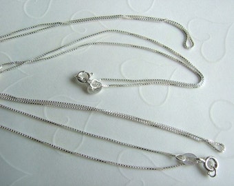 ON SALE -- 4 pieces of 925 Sterling Silver Venetian Box 1.0 mm Necklaces - 18 inches long chain