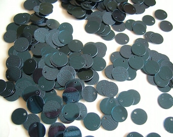 7g of 8mm Flat Round Side hole Sequins in Midnight Blue Color