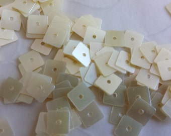 New Item -- 7g of 5 mm Flat Square Sequins in Satin Butter Yellow Color