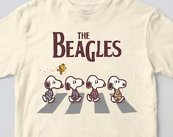 Parodia de Abbey Road de Snooppy Beagles PNG – Arte retro de banda de perros (descarga digital)