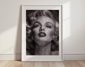 Marilyn Monroe Portrait Poster: Black and White Fashion Photography (Digital Download)