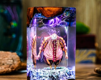 Lámpara de resina Esquie PREMIUM – Luz LED inspirada en la Expedición Clair Obscur 33, lámpara de diorama de fantasía hecha a mano, regalo artístico para coleccionistas