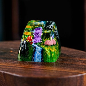 Esp.urr Artisan Keycap, Handmade Kawaii Keycap for MX Cherry Switch, Unique Resin Gift for Mechanical Keyboard Fans