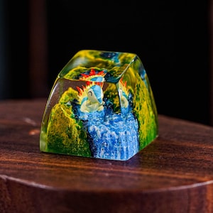 Cyn.da.quil Artisan Keycap, Handmade Kawaii Keycap for MX Cherry Switch, Unique Resin Gift for Mechanical Keyboard Fans