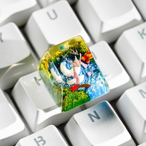 Milotic Artisan Keycap, Handmade Kawaii Keycap for MX Cherry Switch, Unique Resin Gift for Mechanical Keyboard Fans