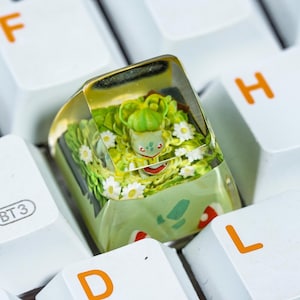 Custom B.u.l.b.a.s.a.u.r Artisan Keycap, Custom Kawaii Keycap for MX Cherry Switch, Unique Resin Gift for Mechanical Keyboard Fans