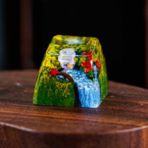 Drifloon Artisan Keycap, Handmade Kawaii Keycap for MX Cherry Switch, Unique Resin Gift for Mechanical Keyboard Fans