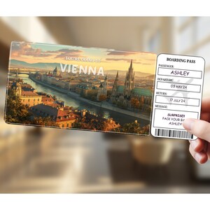 Individuelle Digitale Wien Bordkarte - Sofort Download Reisegeschenk oder Urlaubsüberraschung