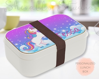 Personalized Unicorn Lunch Box | Custom Kids Lunch Box | Kids Lunch Box with Name | Back to School Gift | Eco Friendly Food Container |Bento