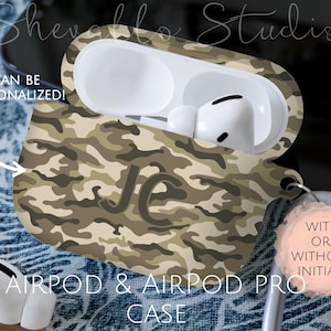 Personalized Camo Cover for Airpod Airod Pro | Camo AirPod Holder | Custom AirPods Protector | Military Style AirPods Case | Camouflage