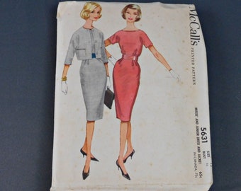 Vintage 1960s Dress with Slim Skirt Pattern, 33 bust, McCall's 5631