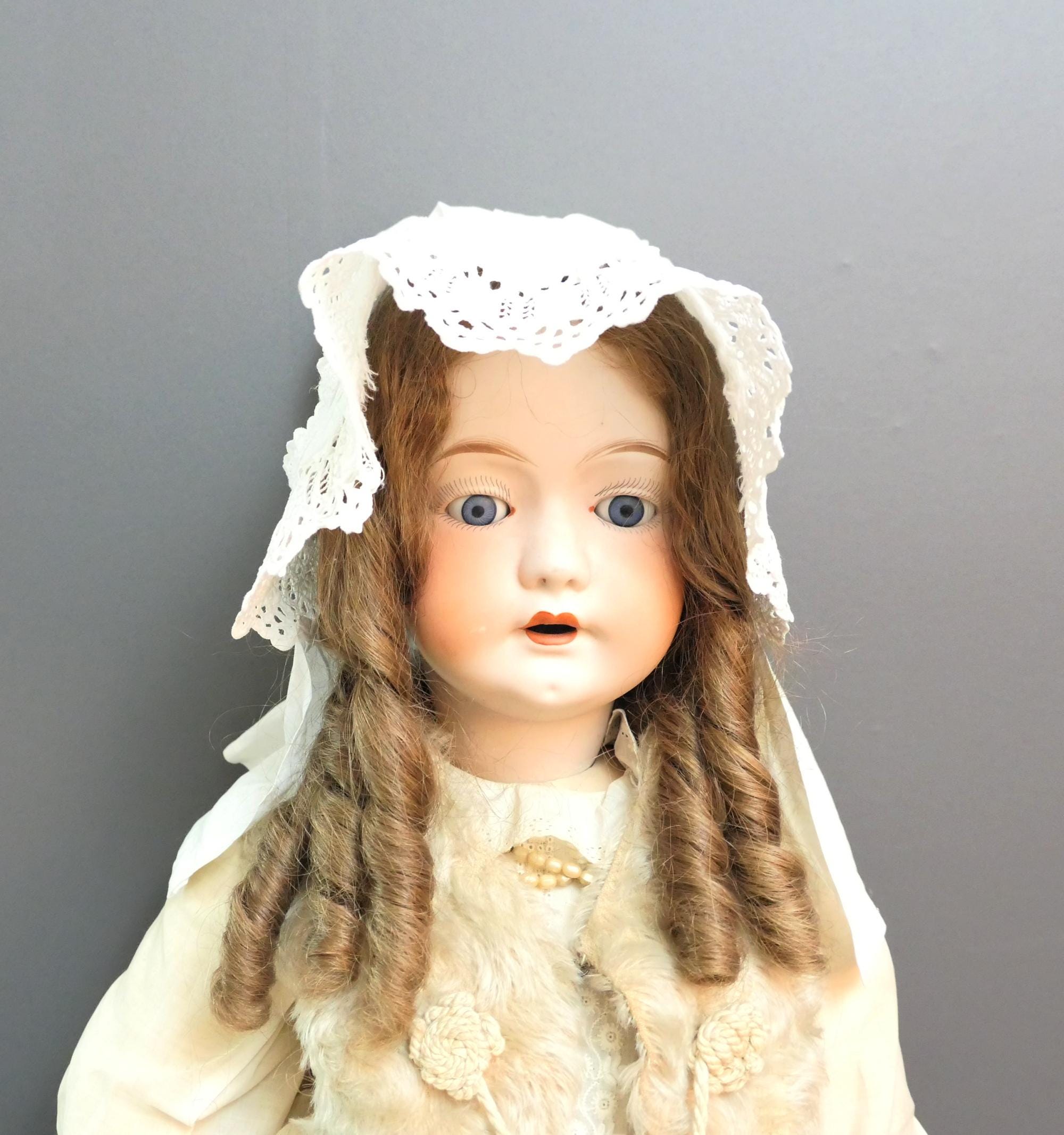 アンティーク ホワイト レース ベビー ボンネット、ビクトリア朝 1800