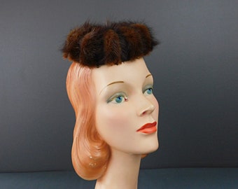 Vintage 1950s Monsieur Jacques Ivory Genuine Mink Fur Hat - Etsy display picture 3