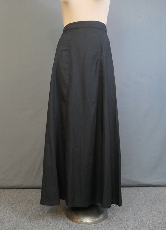Vintage Long Black Cotton Skirt or Petticoat, Edw… - image 3